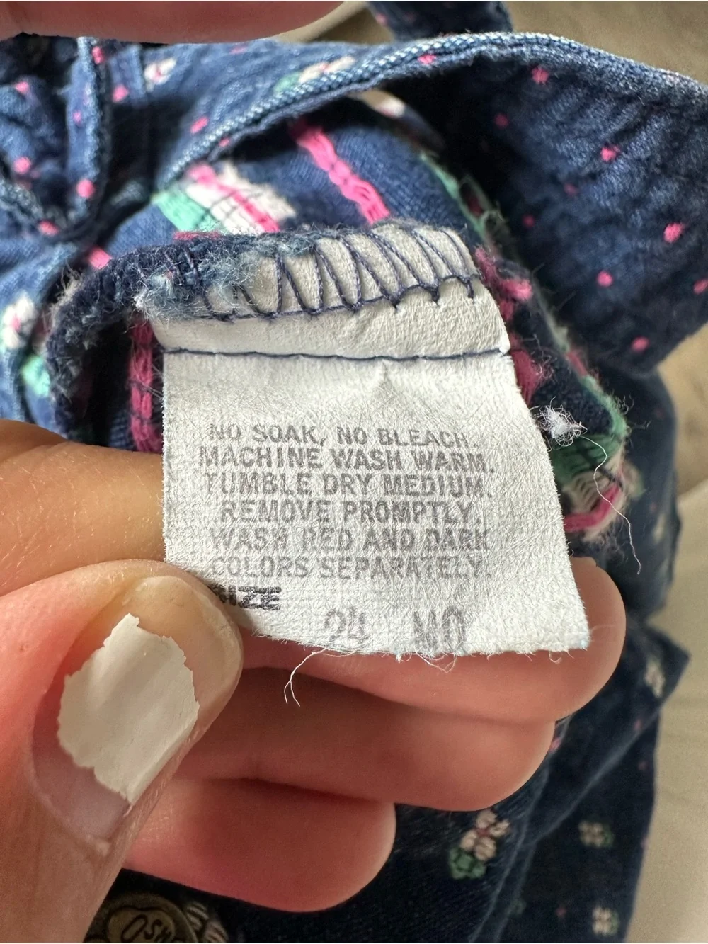 OshKosh B'gosh Vintage Navy Floral Print Baby Overalls